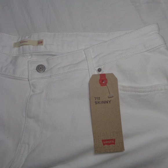 White Levi's 711 Skinny Jeans Size 20 - Picture 5 of 8
